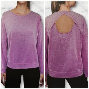 NWT RBX Speckle French Terry Scoop Neck Keyhole Back Top - Sz S